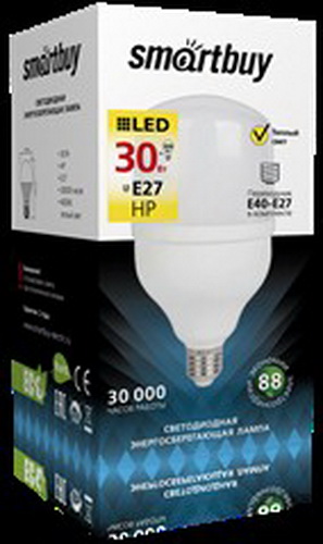 Лампа светодиодная SMARTBUY HP 30Вт 4000K E27 (теплый свет) (1/30)