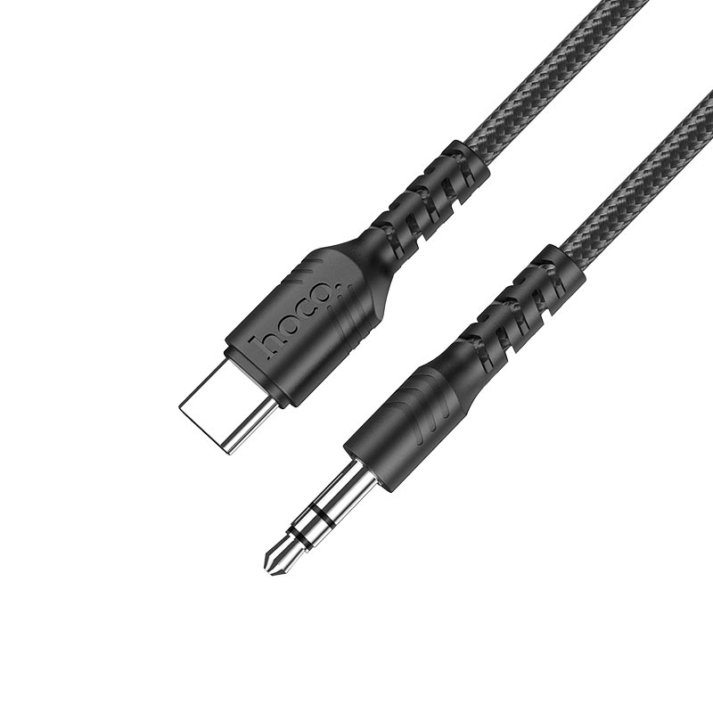 Переходник AUX, Jack 3,5mm(f) - Type-C(f) HOCO UPA17, 1.0м, круглый, пластик, цвет: чёрный