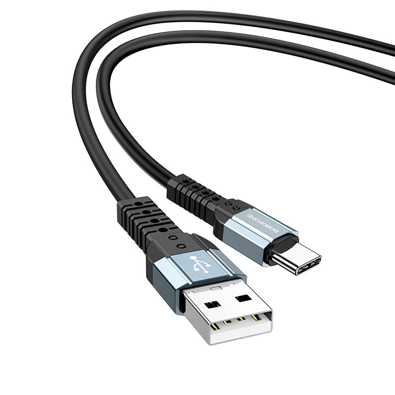 Кабель USB - Type-C Borofone BX64, 1.0м, круглый, 3.0A, силикон, цвет: чёрный (1/30/300)