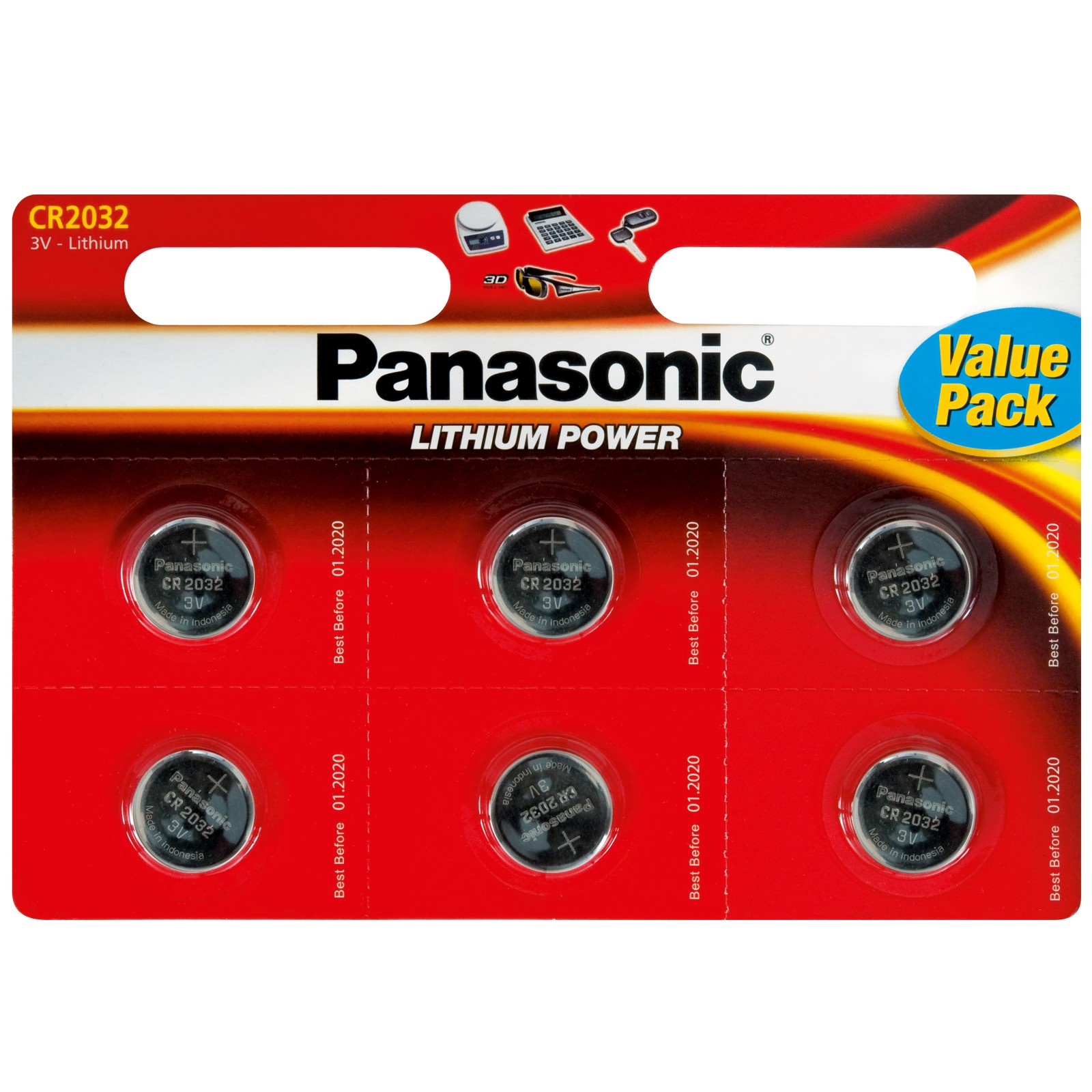 Элемент питания PANASONIC Power Cells CR2032  BL6   (6/120/600)