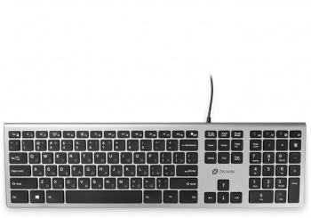 Клавиатура проводная Оклик 890S серый/черный USB slim Multimedia