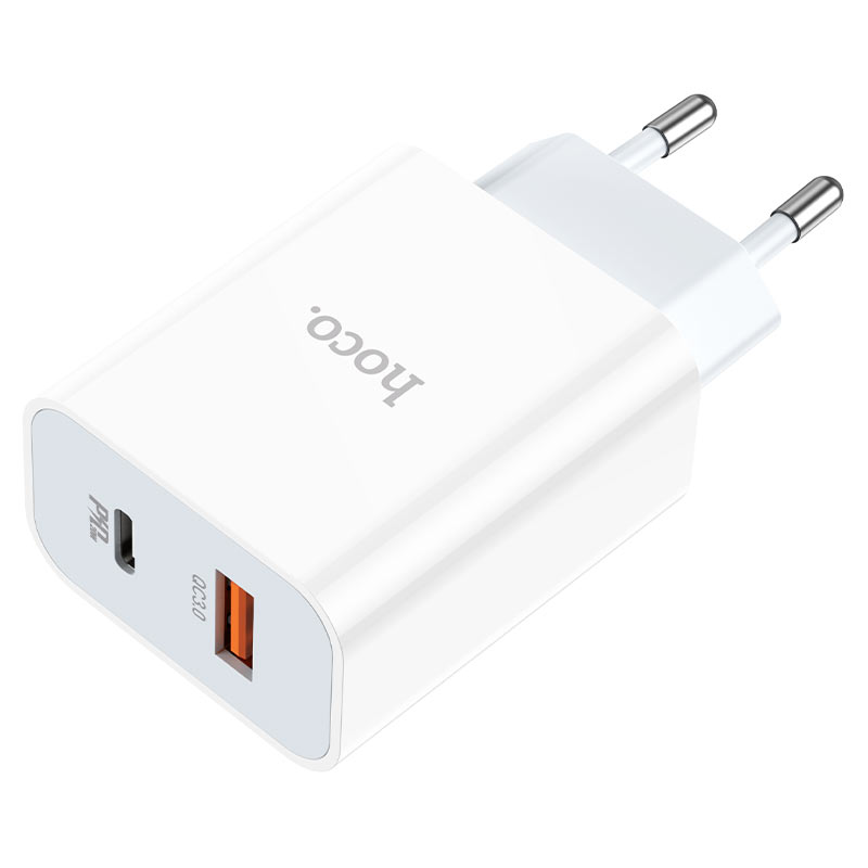 Блок питания сетевой 1 USB, Type-C HOCO C97A, 3000mA, цвет: белый (1/30/180)