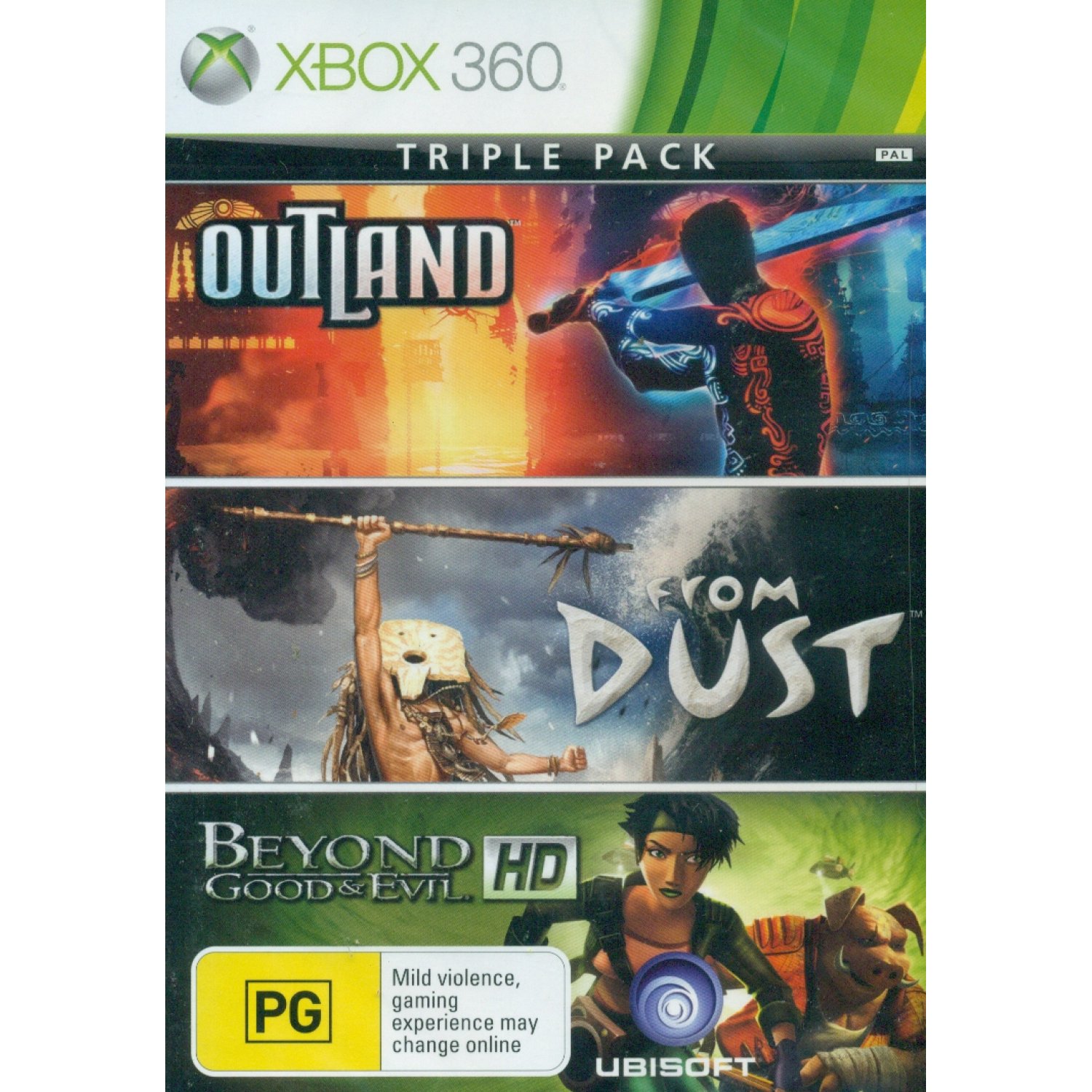 Triple Pack Ubisoft (Outland+From DUST+Beyond Good&Evil HD) [Xbox 360, английская версия]