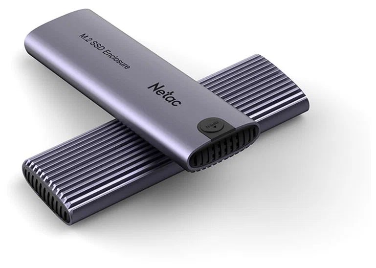 Внешний корпус Netac WH51 для M.2 SATA SSD, алюминий серый (док-станция USB Type C со встроенным бок