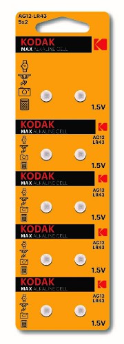 Элемент питания Kodak AG12 (386) LR1142, LR43 [KAG12-10]  (10/100/1000)