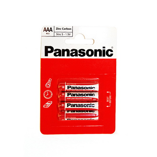 Элемент питания PANASONIC  R03 Zinc Carbon (4 бл)   (48/240)