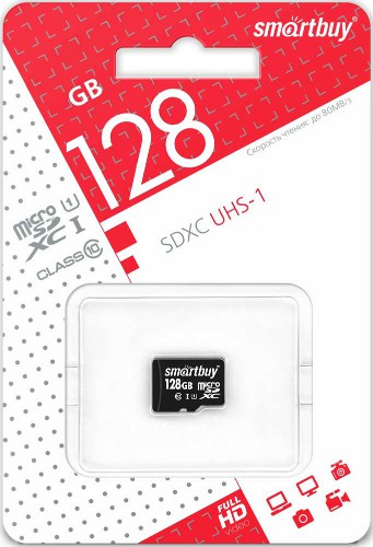MicroSD  128GB  Smart Buy Class10 UHS-I без адаптера