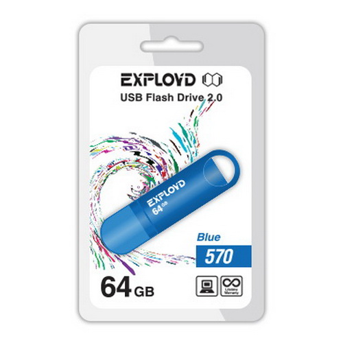 USB  64GB  Exployd  570  синий