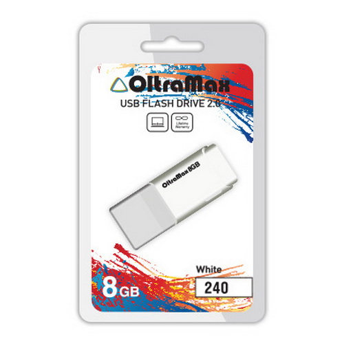 USB  8GB  OltraMax  240  белый