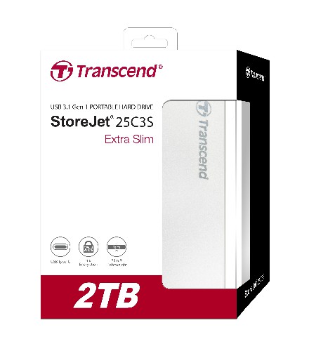 Внешний HDD  Transcend  2 TB  C3S серебро, 2.5'', USB 3.1 (USB/Type-C)