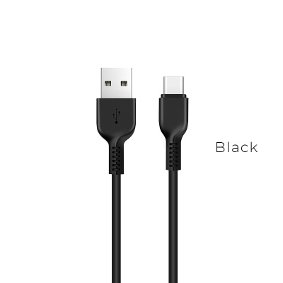 Кабель USB - Type-C HOCO X13 Easy, 1.0м, круглый, 2.4A, силикон, цвет: чёрный (1/36/360)