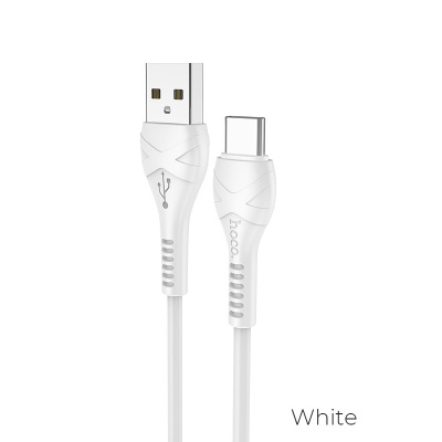 Кабель USB - Type-C HOCO X37 Cool power, 1.0м, круглый, 3.0A, силикон, цвет: белый (1/31/310)