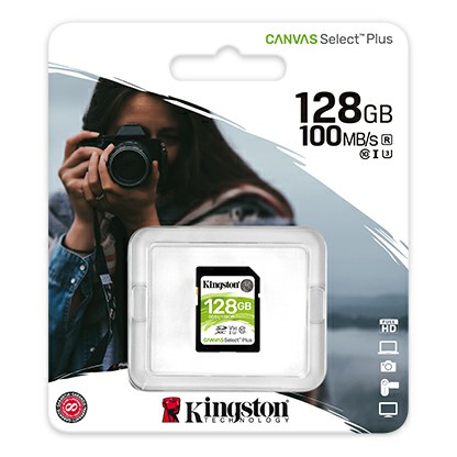 SDXC  128GB  Kingston Class 10 UHS-I U3 V30 Canvas Select Plus (100 Mb/s)