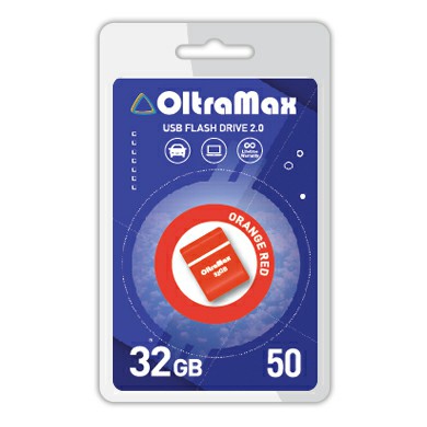 USB  32GB  OltraMax   50  оранжевый/красный