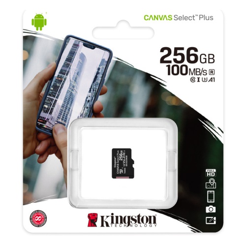 MicroSDXC  256GB  Kingston Class 10 Canvas Select Plus A1 (100 Mb/s) без адаптера