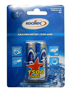 Аккумулятор КОСМОС  R6 (1500 mAh)  BL2   (2/24/288)