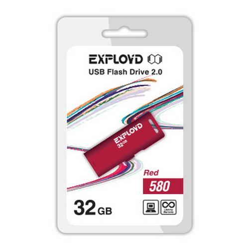 USB  32GB  Exployd  580  красный
